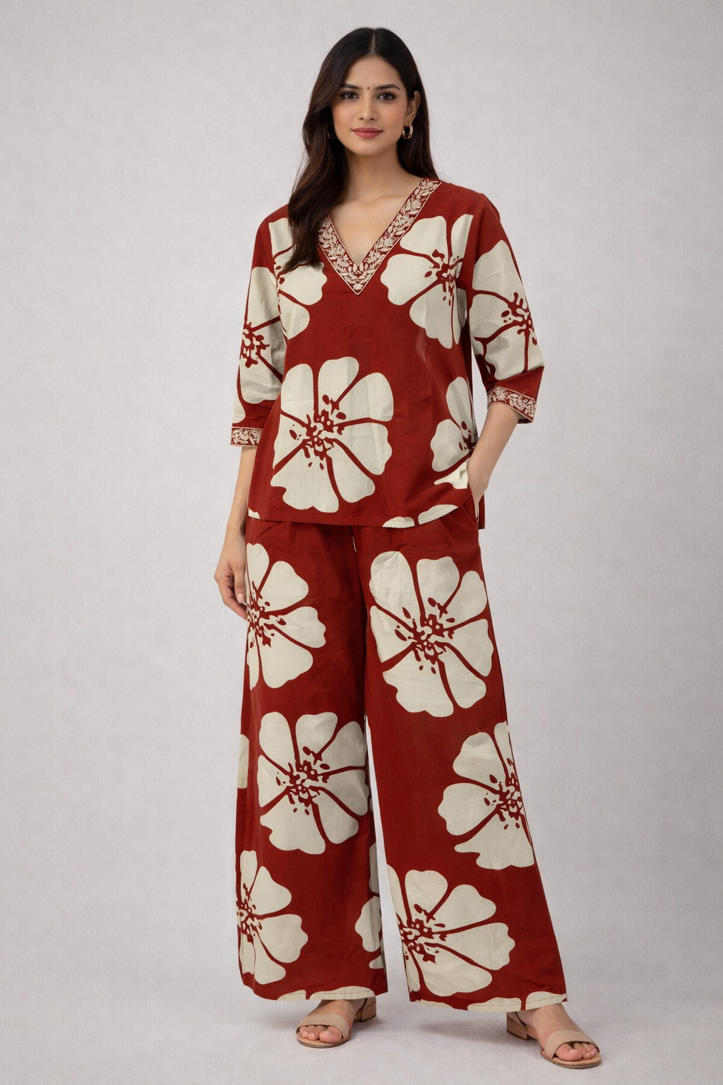 Crimson Bloom Co-ord Set